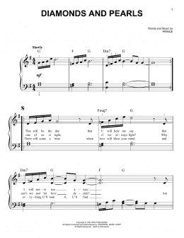 page one of Diamonds And Pearls (Easy Piano)