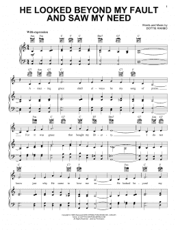 page one of He Looked Beyond My Fault And Saw My Need (Piano, Vocal & Guitar Chords (Right-Hand Melody))