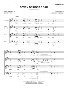 page one of Seven Bridges Road (arr. Jeremey Johnson) (SATB Choir)