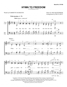 page one of Hymn to Freedom (arr. Jim Clancy) (SATB Choir)
