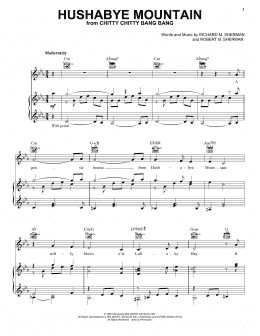page one of Hushabye Mountain (from Chitty Chitty Bang Bang) (Piano, Vocal & Guitar Chords (Right-Hand Melody))