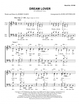 page one of Dream Lover (arr. Kohl Kitzmiller) (SATB Choir)