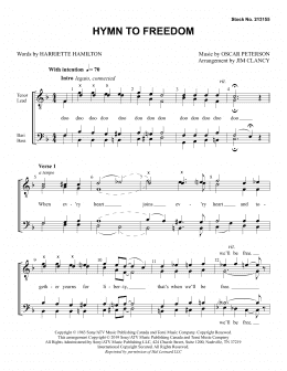 page one of Hymn to Freedom (arr. Jim Clancy) (TTBB Choir)