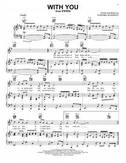 page one of With You (from Pippin) (Piano, Vocal & Guitar Chords (Right-Hand Melody))
