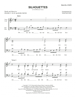 page one of Silhouettes (arr. Tom Gentry) (SATB Choir)