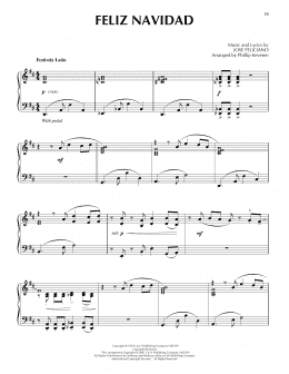 page one of Feliz Navidad [Jazz version] (arr. Phillip Keveren) (Piano Solo)