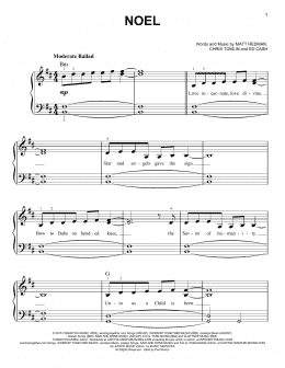 page one of Noel (feat. Lauren Daigle) (Easy Piano)