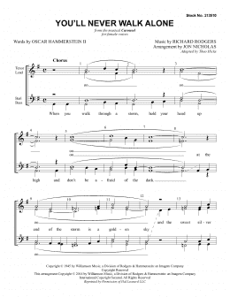 page one of You'll Never Walk Alone (from Carousel) (arr. Jon Nicholas) (SSAA Choir)