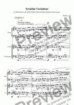page one of Scriabin Variations