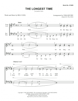 page one of The Longest Time (arr. Tom Gentry) (SSAA Choir)