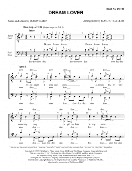 page one of Dream Lover (arr. Kohl Kitzmiller) (TTBB Choir)