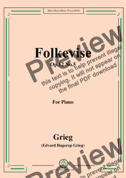 page one of Grieg-Folkevise Op.12 No.5
