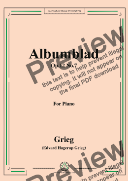 page one of Grieg-Albumblad Op.12 No.7