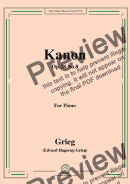 page one of Grieg-Kanon Op.38 No.8