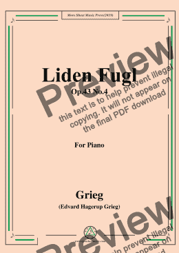 page one of Grieg-Liden Fugl Op.43 No.4