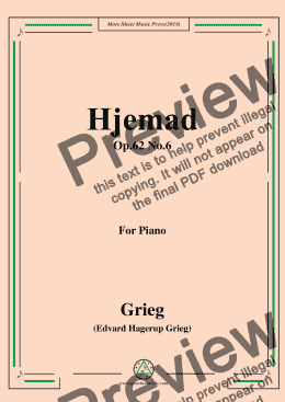 page one of Grieg-Hjemad Op.62 No.6