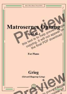 page one of Grieg-Matrosernes Opsang Op.68 No.1