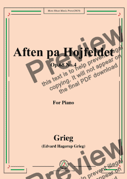 page one of Grieg-Aften pa Hojfeldet Op.68 No.4