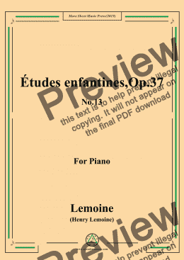 page one of Lemoine-Études enfantines(Etudes),Op.37,No.13