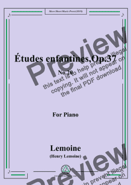page one of Lemoine-Études enfantines(Etudes),Op.37,No.20