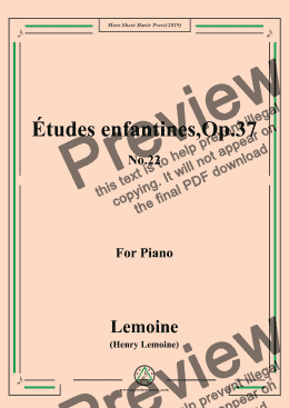 page one of Lemoine-Études enfantines(Etudes),Op.37,No.22