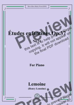 page one of Lemoine-Études enfantines(Etudes),Op.37,No.31
