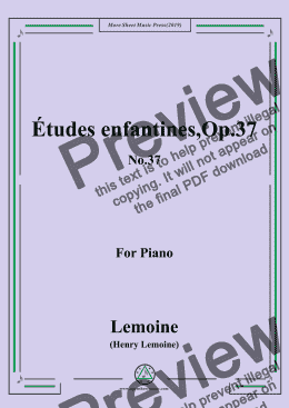 page one of Lemoine-Études enfantines(Etudes),Op.37,No.48