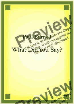 page one of What Did You Say? - Score and parts