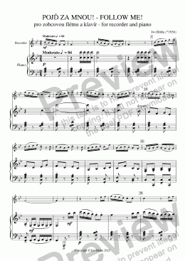 page one of POJĎ ZA MNOU! pro 2 housle a klavír - FOLLOW ME! for 2 violins and piano