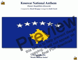 page one of Kosovar National Anthem (Hymni i Republikës së Kosovës) for String Orchestra (MFAO World National Anthem Series)