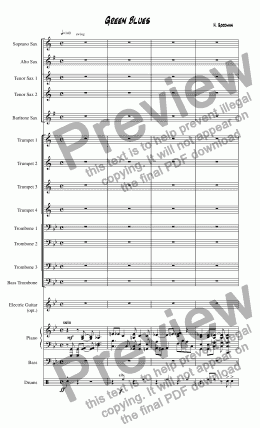 page one of Green Blues (big band)
