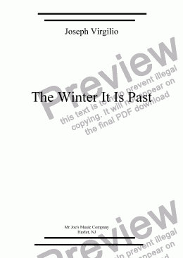 page one of The Winter It Is Past