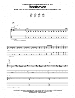 page one of Beethoven (Guitar Tab)