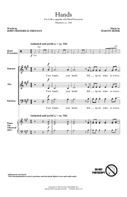 page one of Hands (SAB Choir)