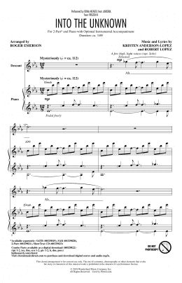 page one of Into The Unknown (from Disney's Frozen 2) (arr. Roger Emerson) (2-Part Choir)