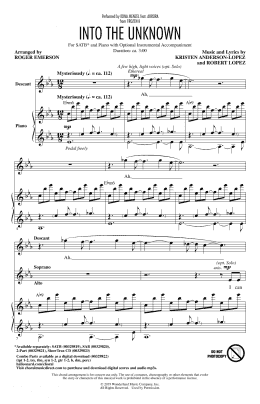page one of Into The Unknown (from Disney's Frozen 2) (arr. Roger Emerson) (SATB Choir)