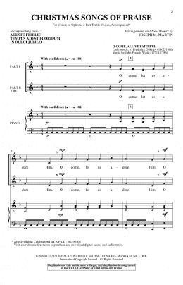 page one of Christmas Songs Of Praise (arr. Joseph M. Martin) (Unison Choir)