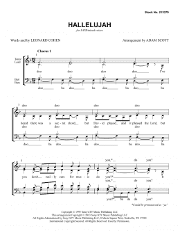 page one of Hallelujah (arr. Adam Scott) (SATB Choir)