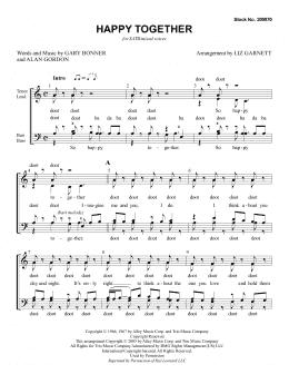 page one of Happy Together (arr. Liz Garnett) (SATB Choir)