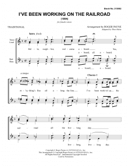 page one of I've Been Working On The Railroad (arr. Roger Payne) (SSAA Choir)