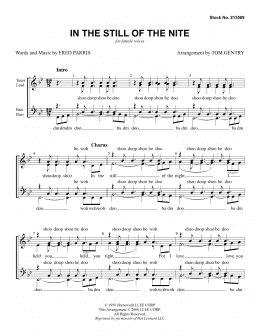 page one of In The Still Of The Nite (arr. Tom Gentry) (SSAA Choir)