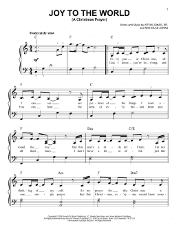 page one of Joy To The World (A Christmas Prayer) (Easy Piano)
