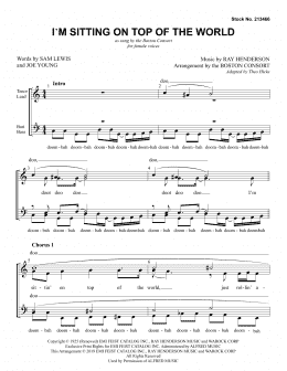 page one of I'm Sitting On Top Of The World (arr. Boston Consort) (SSAA Choir)