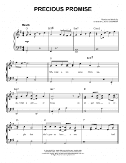 page one of Precious Promise (Easy Piano)