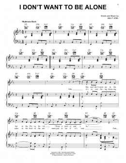 page one of I Don't Want To Be Alone (Piano, Vocal & Guitar Chords (Right-Hand Melody))