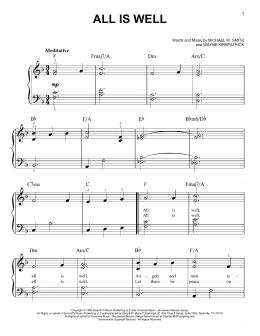 page one of All Is Well (Easy Piano)