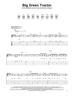 page one of Big Green Tractor (Easy Guitar Tab)