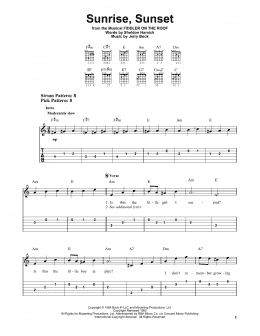 page one of Sunrise, Sunset (from Fiddler On The Roof) (Easy Guitar Tab)