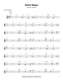 page one of Giant Steps (Alto Sax Transcription)