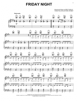 page one of Friday Night (Piano, Vocal & Guitar Chords (Right-Hand Melody))